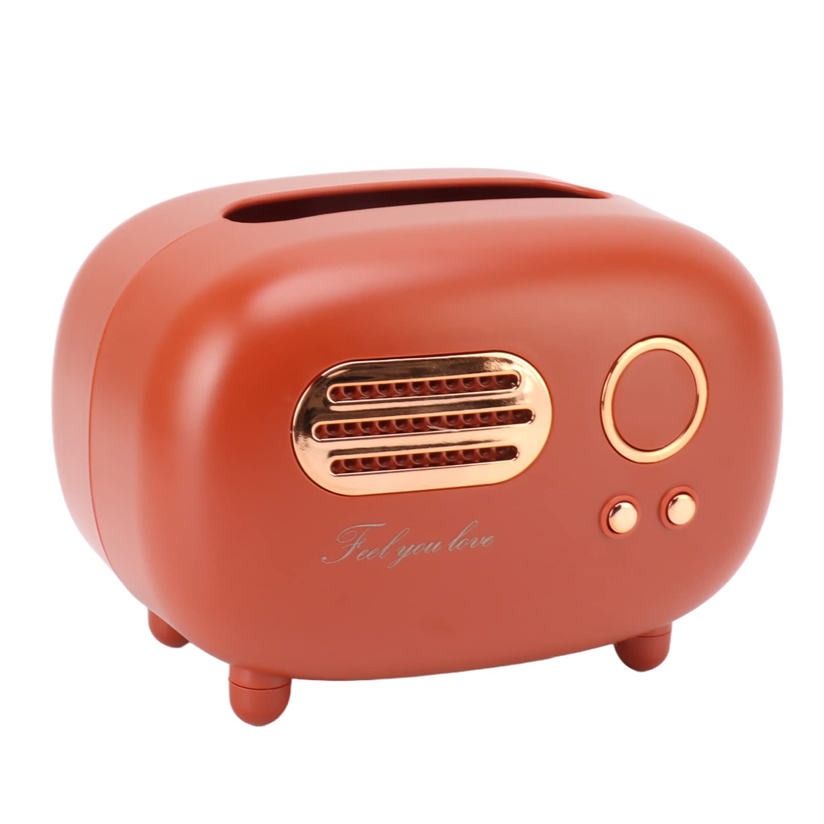 Retro Radio Tissue Box Restroom Tissue Bedroom Holder Vintage Vintage Radio Tissue Box Cover For Table (Red)