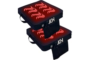 Black Heated Stadium Seat Cushion 2 Pack, Boat Canoe Kayak Seat Cushion, Bleacher Seat Cushion, Portable and Extra Thick Cush