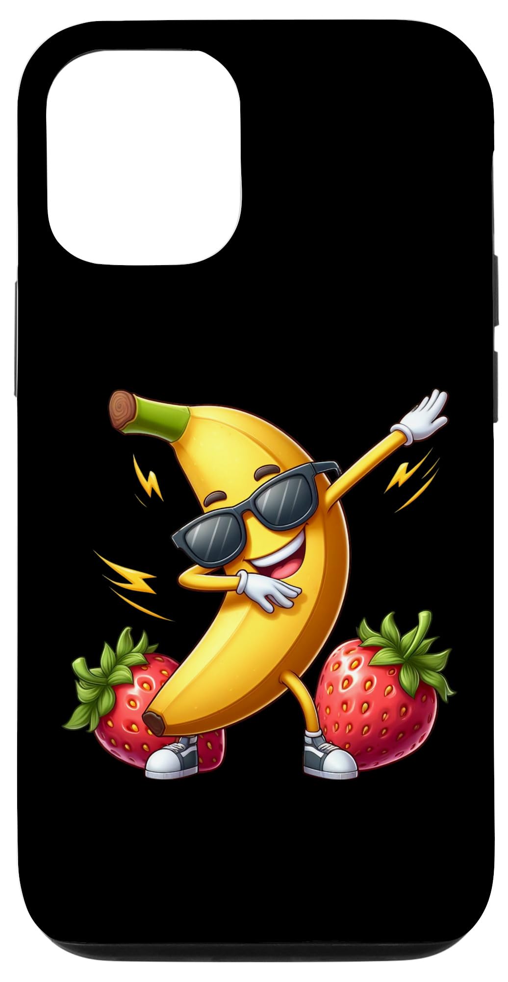 iPhone 15 Dabbing Sunglasses Banana Strawberry Funny Dab Dancing Fruit Case