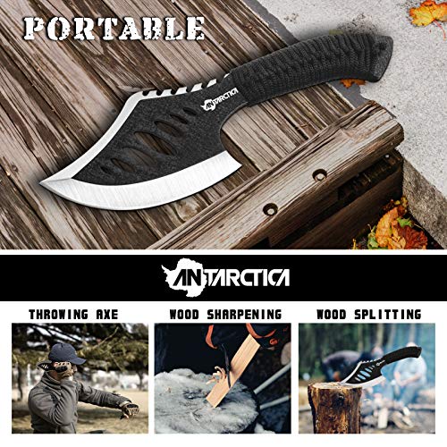 ANTARCTICA Throwing Axe,Tactical Axe with 10.2 in Full Tang Stainless Steel Design,Camping Survival Tomahawk Hatchets with Nylon Sheath for Recreation and Competition