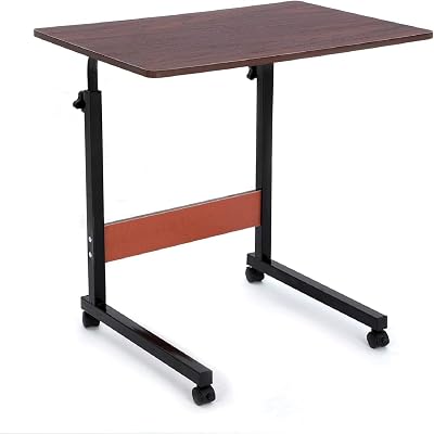 Youyijia Height Adjustable Mobile Table 40x60 cm Dark Wood Laptop Desk