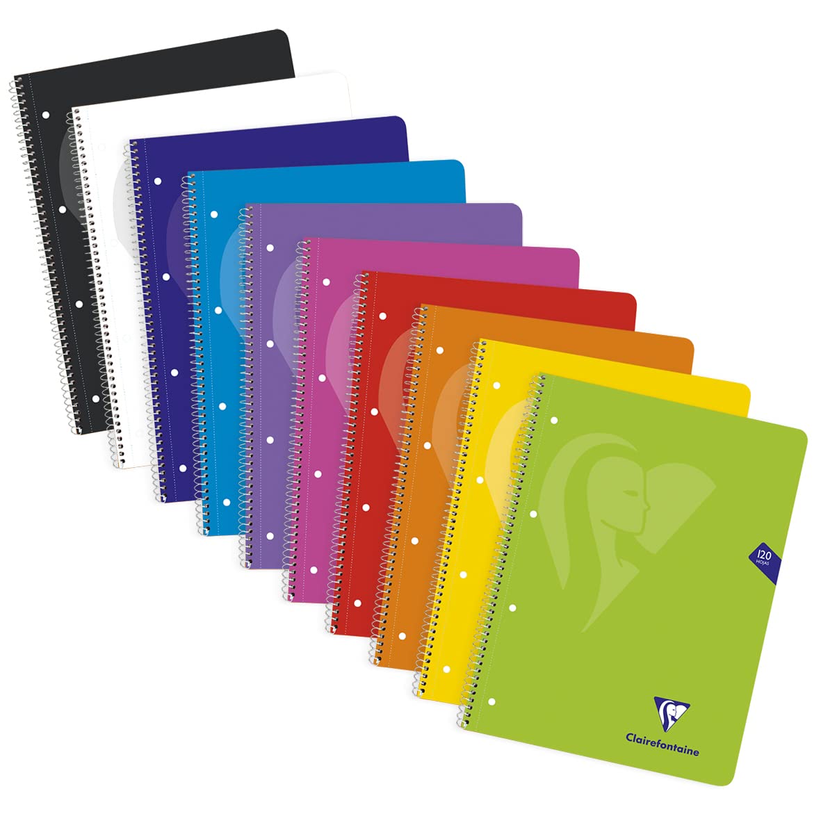 Clairefontaine 598753C Mimesys Spiral Notebook A4+ 22,5x29,7 - 240 Pages Small Squares and Perforated 4 Holes - 90g White Paper - Polypro Cover - Colour Random