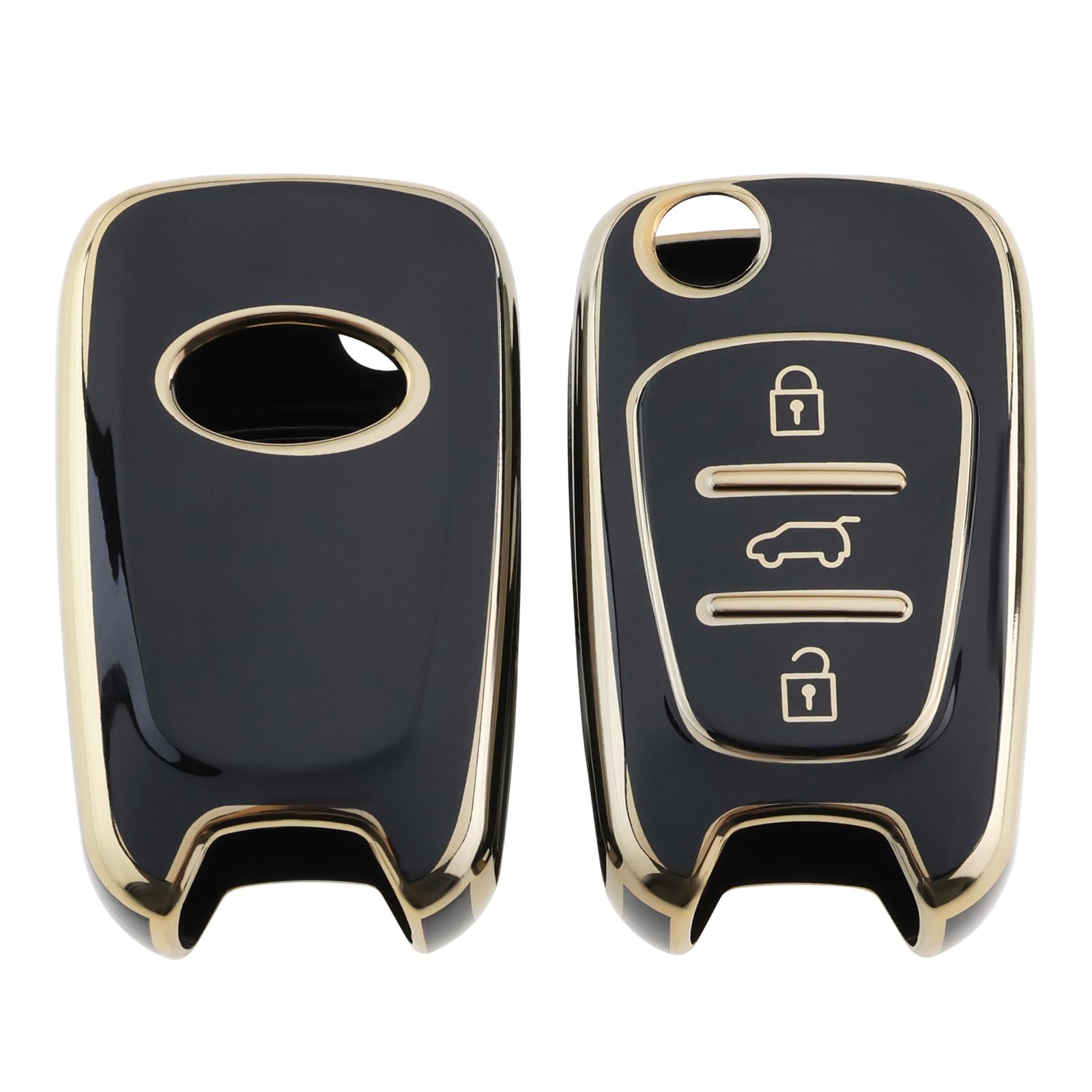 ECSiNG 2PCS 3 Button Car Key Fob Case Replacement Shell Case Cover Compatible with Kia Sportage Sorento Ceed Pro Rio Soul Venga Picanto