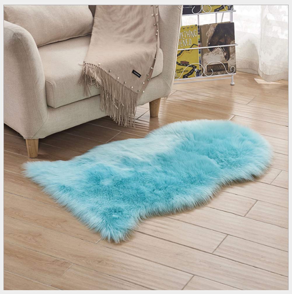 QIKEGooods Soft Fluffy Faux Fur Rug - Shaggy Carpet Mat for Living Room, Bedroom, Sofa Chair - Sheepskin Floor Rug