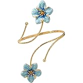 MakeMeChic Beach Gold Arm Cuff Jewelry for Women Bangle Band Armlet Flower Upper Arm Cuff Bracelet Summer Beach Vacation Essentials