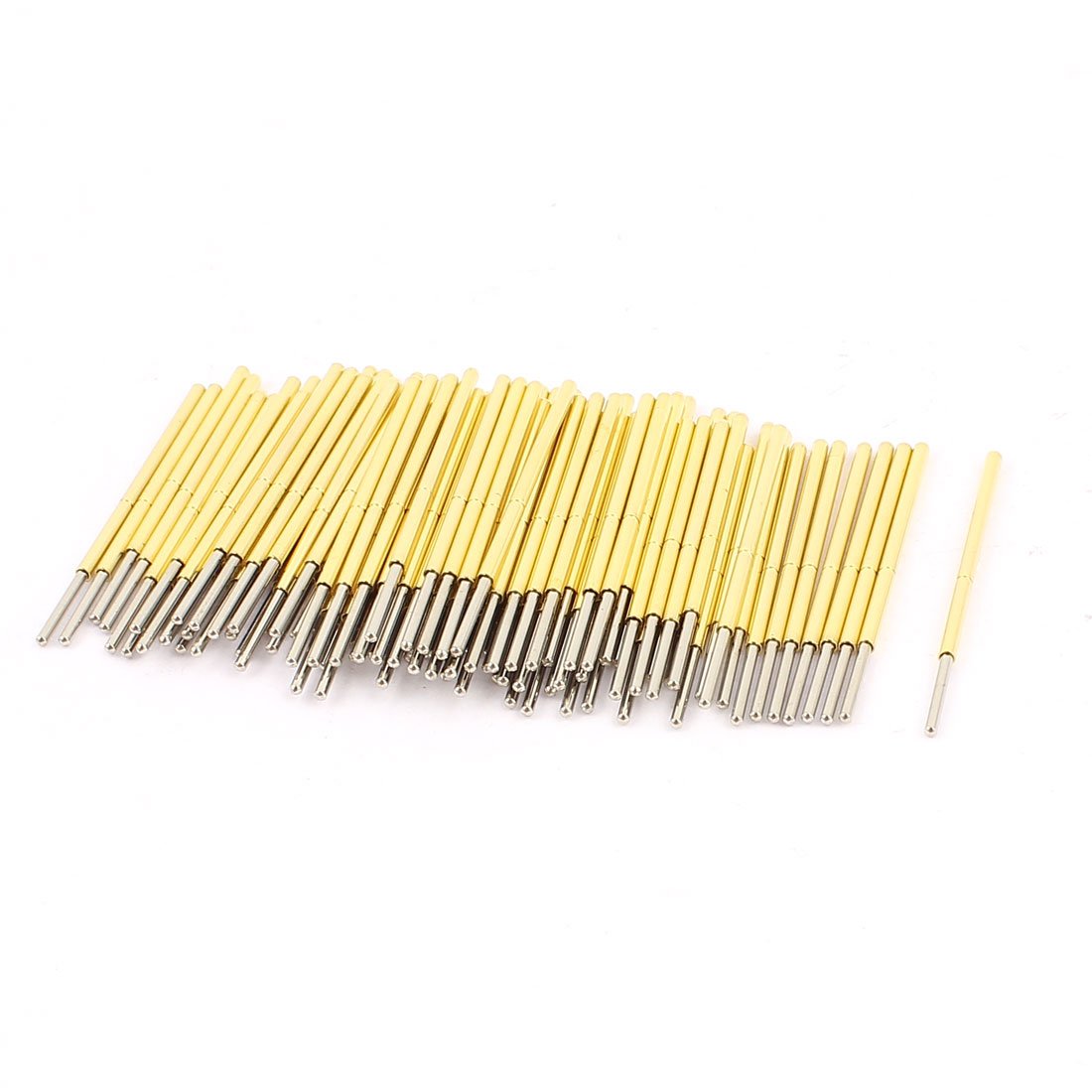 Sourcingmap P100J Spherical Tip Spring Loaded Test Probe Pin 33mm Length 100Pcs
