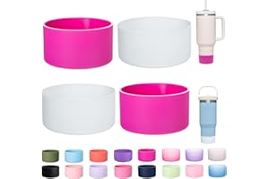 LONPARRY 4-Pack Silicone Boot for Stanley Cup Rubber Bottom Sleeve Protector for Tumbler Car Travel Cup Cover