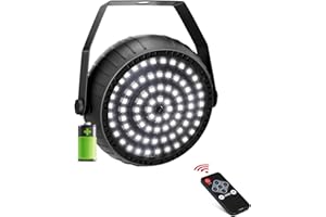 Telbum Battery Strobe Light Halloween, Rechargeable White Strobe Lights USB Powered Remote Control & Sound Activated Wireless LED Strobe Light for Party DJ Disco Stage Dance Wedding - 1Pack (White)