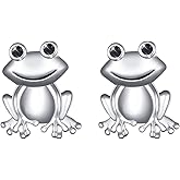 S925 Sterling Silver Frog Toad Stud Earrings for Women Jewelry
