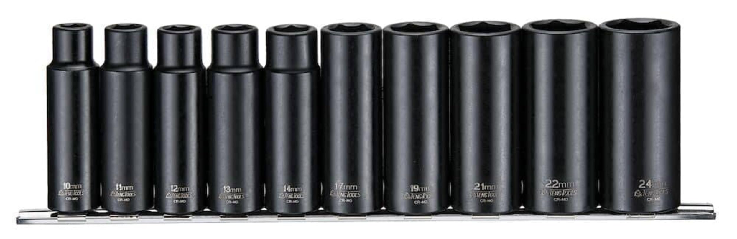 Teng 9126 10 Piece Metric Deep Impact Socket Set 1/2in Square Drive