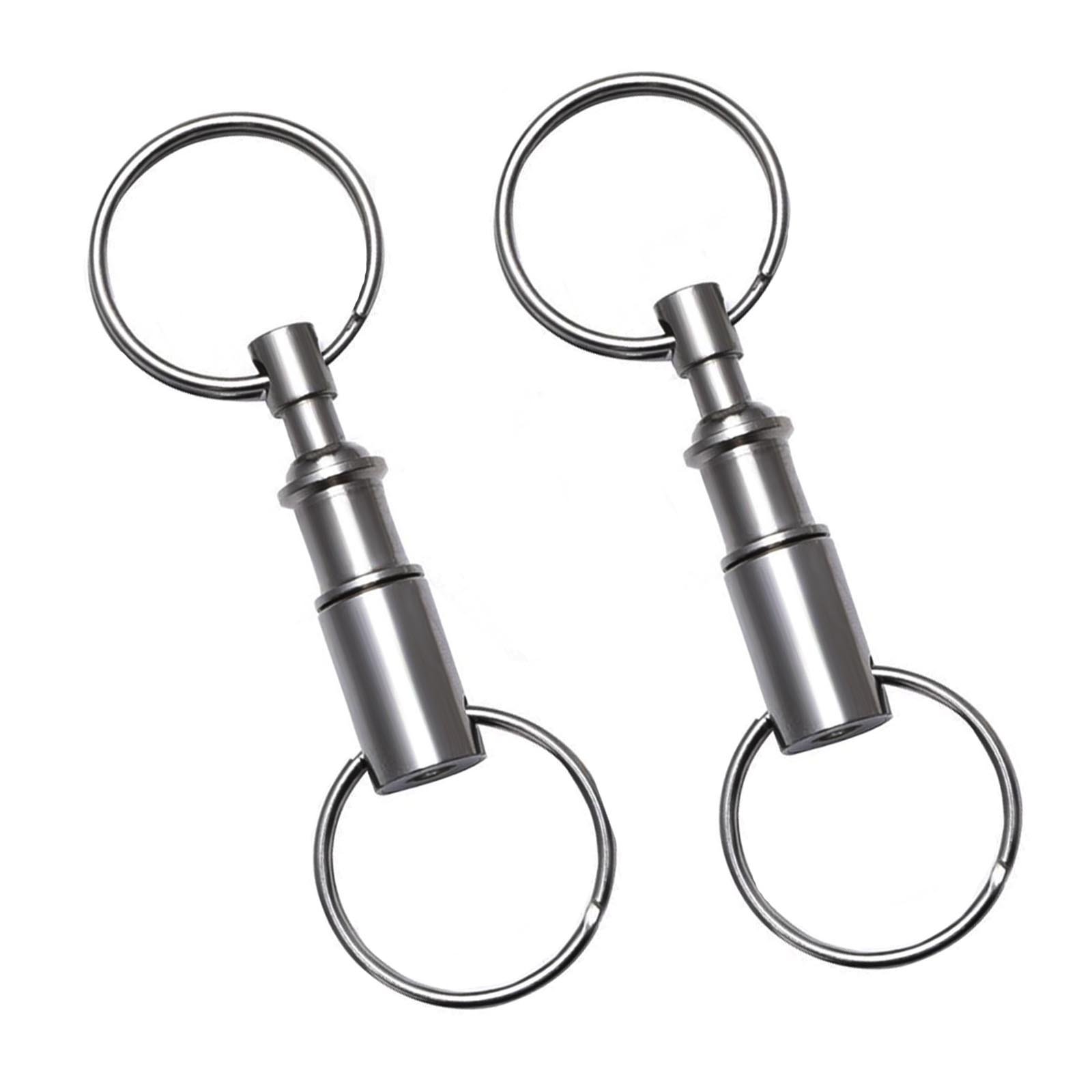AUFODARA Key Ring Pull-Apart Quick Release Keychain Keyring Metal (Set of 2)