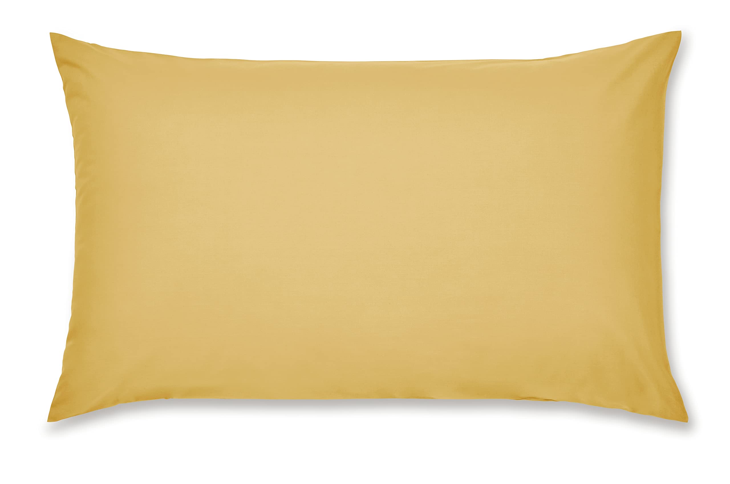 Catherine Lansfield Pillowcases Easy Iron Percale Standard 50x75cm Pack of 2 Pillow cases with envelope closure Ochre