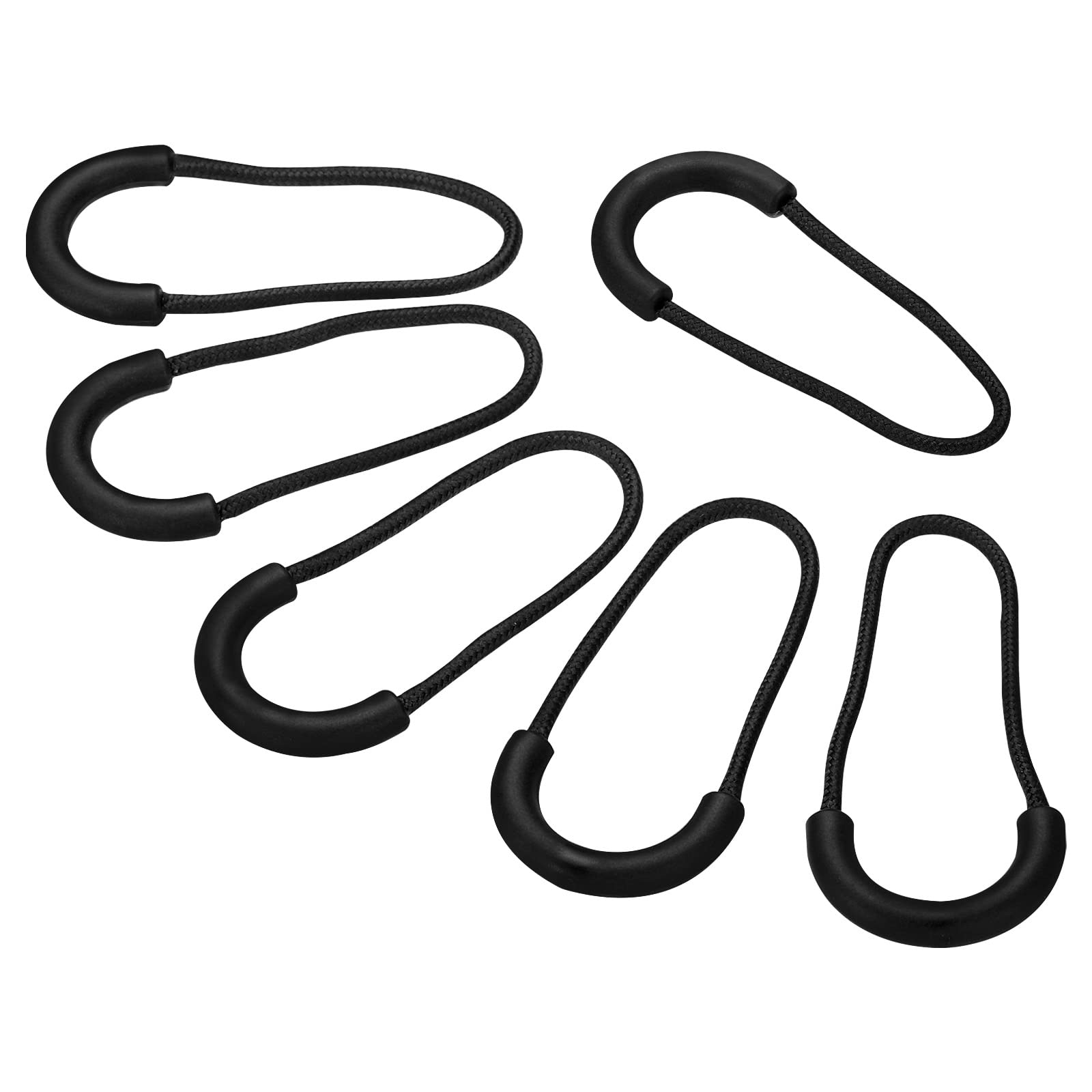 PATIKIL Zipper Pulls Replacement, 15 Pack Extension Cord Handle Plastic U-Shape Tab Tag Extender for Luggage Backpacks, Jackets, Handbags Black — image 1