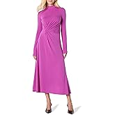 Amazon Essentials Women's Fit and Flare Long-Sleeved Short Maxi Dress