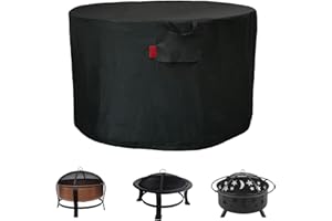 Cover Geny Outdoor Round Fire Pit Cover Fits for most 22"-30"-31" Fire Pit Like Gas One,Four Seasons Courtyard,Yaheetech,SINGLYFIRE,Hampton Bay,Sunnydaze,Landmann,BALI OUTDOORS,KINGSO,32"D x 16"H