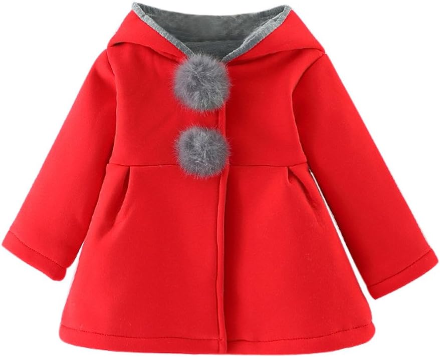 Nevera Cute Toddler Baby Girl's Kids Fall Winter Coat Jacket Outerwear Ears Hood Hoodie