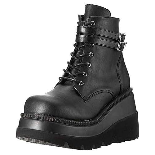YSLMNOR Chunky Platform Boots for Women, High Heel Combat