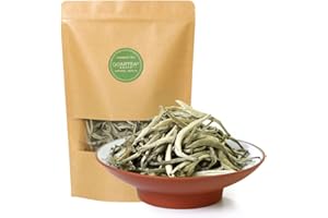 GOARTEA 100g / 3.5oz Premium Silver Needle White Tea - Baihao Yinzhen Chinese Silver Tips Loose Leaf White Tea