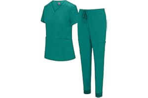 Natural Uniforms Womens Essential Cool Stretch Jogger Scrub Set with Regular and Petite Sizes