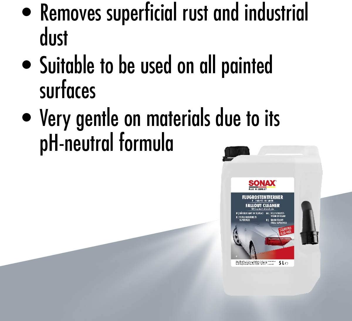 SONAX Fallout Cleaner (5 Litre) - Removes effectively superficial, local corrosion & rust from all painted surfaces - Image 4