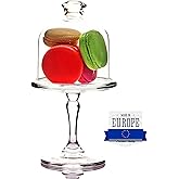 The Buybox Glass Mini Cake Stand with Dome Cover, Small Cupcake Stands with Lids