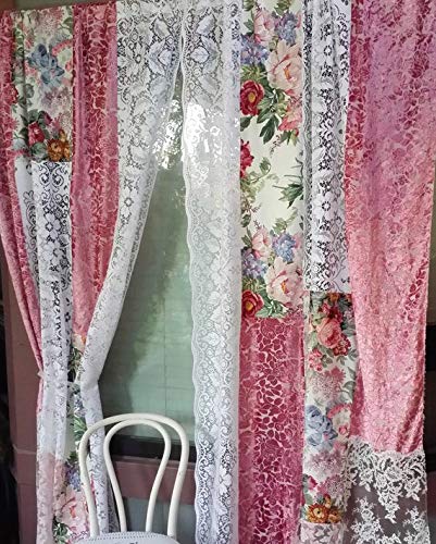 Amazon Com French Shabby Chic Curtains Pink Velvet And Lace In