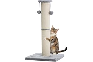 Kilodor Cat Scratching Post 34 Inches Large Sturdy Cat Post with Replaceable Sisal Scratcher and Hanging Ball Scratching Post