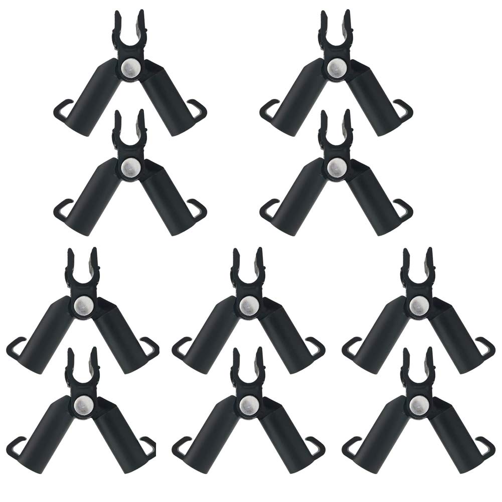 10PCS Adjustable Garden Trellis Plant Swivel Clips Plant Sticks Holder Clips Rod Connector for Plastic Coated Canes Climbing Rattan Vine (Type A Clips for 16mm Rod)