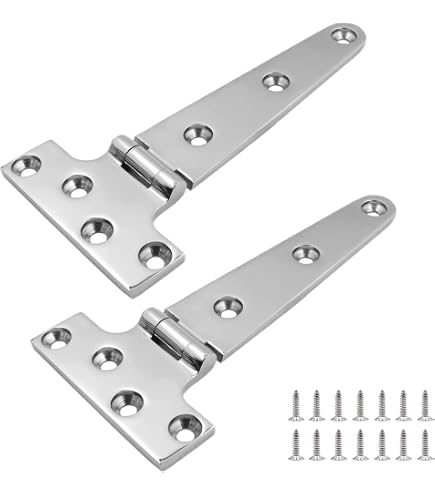 Hardware Essentials 4" Heavy Duty T-Hinges - Zinc Plated For Gates And Doors