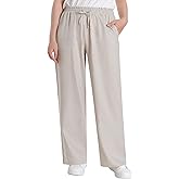 Latuza Women's Petite Linen Rayon Pants Wide Leg Casual Pants
