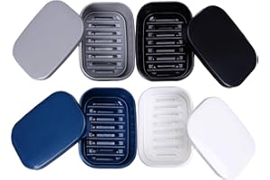 PUTING 4pcs Soap Travel Container, Portable Soap Case Leakproof Soap Box Soap Saver Dish with Cover, Plastic Bar Soap Holder for Camping Outdoor Bathroom Shower Gym Hiking Traveling