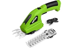 SOYUS Cordless Hedge Trimmer, 2-in-1 Handheld Hedge Trimmer, 7.2V Electric Grass Trimmer with Charger and Battery, Lightweight & Portable Grass Shear for Garden Yard Lawn