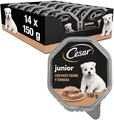 Junior Nourriture pour Chien Chiot Puppy avec Dinde Tendre et Veau 150 g - 14 bacs