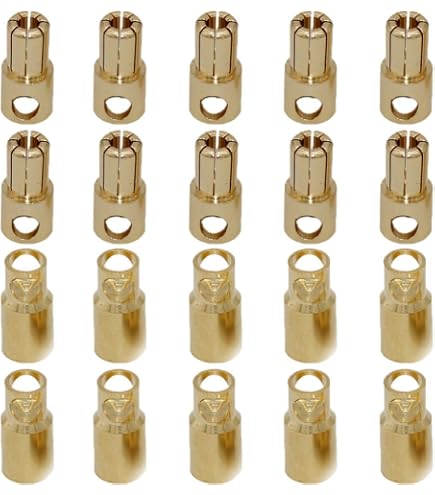 OliRC 6 Pairs 5.5mm Gold Bullet Connectors – Male & Female Plugs For RC Battery, ESC, Motor - View #13