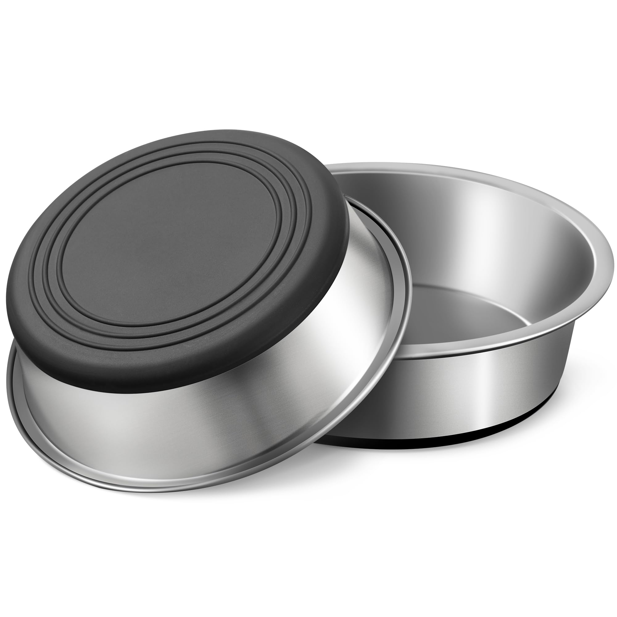 Photo 1 of WROSWT Stainless Steel Dog Bowls Set of 2, Anti Rust Metal & Non Slip Rubber Base, Heavy Duty Large Feeding Dishes, Food Grade BPA Free, Food and Water Bowl for Small Dogs (30oz, 3.8cup)