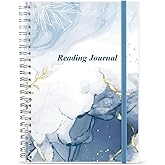 Getvow Reading Journal - Review and Track Your Reading Progress with 72 Book Reviews - Book Journal Reading Log Journal with Back Pocket, 5.8" x 8.3", Blue Watercolor