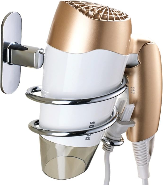 Hair Dryer Rack Stainless Steel Bathroom Shelf Wall Mount Bathroom Storage Toilet Air Duct Zinc Alloy + Stainless Steel