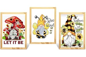 CUPMOD Gnome Cross Stitch Kits for Adults - 3 Pack Stamped Crossstitching Kits Preprinted 11 Count Cross-Stitch Kit for Beginner, 11CT Prestamped Easy Pattern Needlepoint Kits Crafts for Decor 11.8x15.7inch