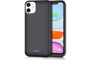 BOMT Battery Case for iPhone 11, Newest [6200mAh] Protective Portable Charging Case Rechargeable Extended Battery Pack for Apple iPhone 11(6.1inch) Backup Power Bank Cover - Black