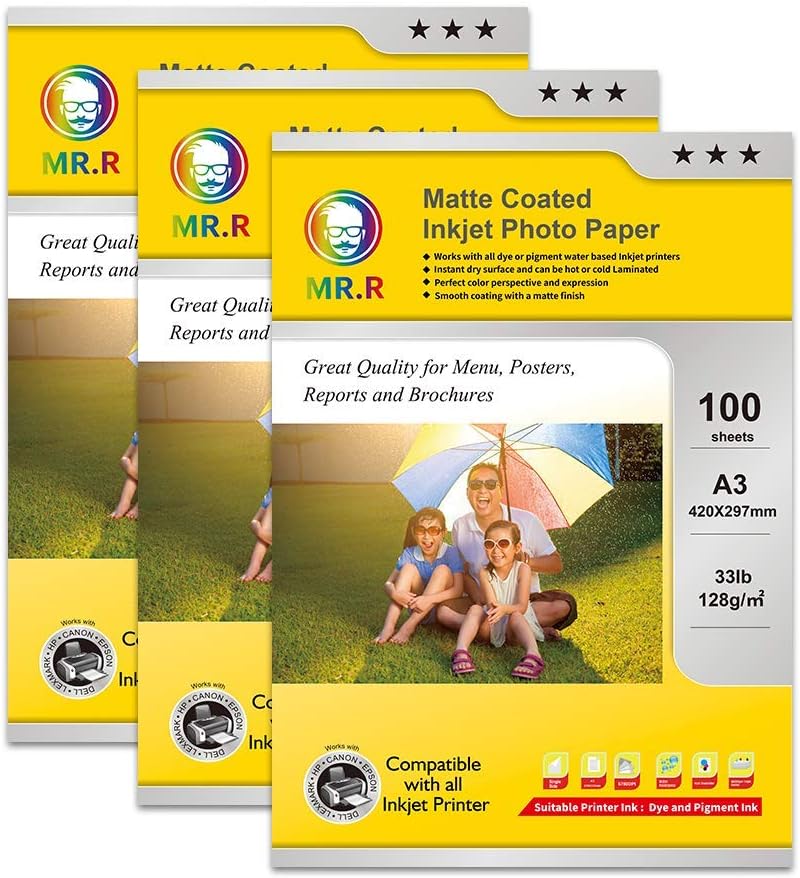 MR.R Inkjet Printable Matte Photo Paper Yellow Backside 128gsm ...