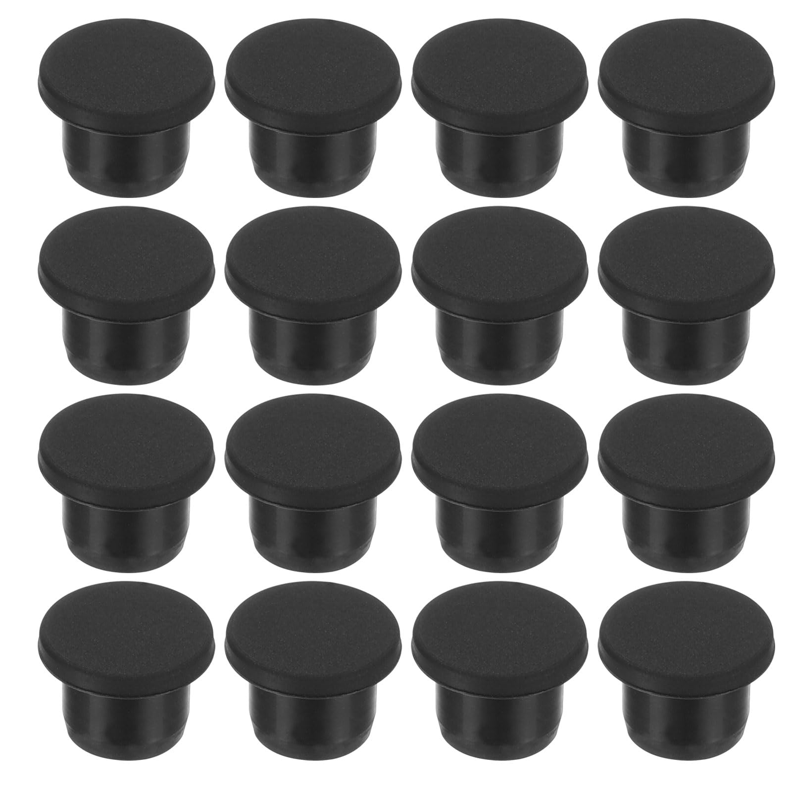 PATIKIL 13mm Diameter Rubber Hole Plugs, 16 Pcs Silicone Rubber Round Hole Stoppers, Black