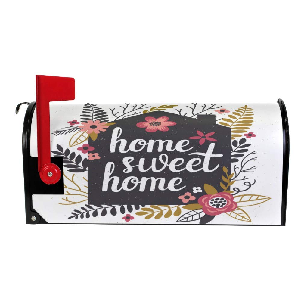 ALAZA Welcome Mailbox Covers Magnetic Oversize Sweet Home Post Box Cover Mailwrap 25.4 x 20.78 Inch for Garden Yard Decor