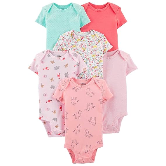 precious firsts made by carter's 6 short sleeve bodysuits