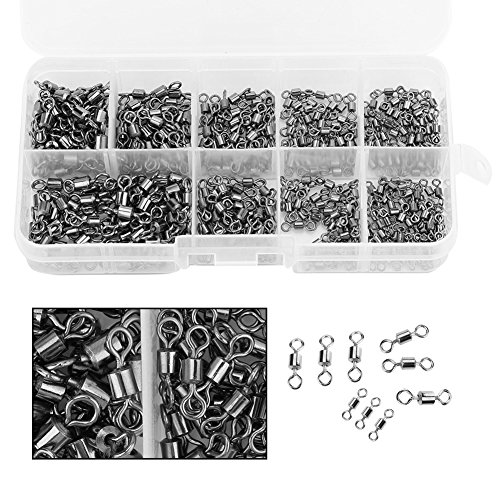 210Pcs Angelwirbel, Strong Angeln Wirbel Angel Swivels Kugellager Mit Solid Rings Angelhaken Verbinder Tackle – Bild 4