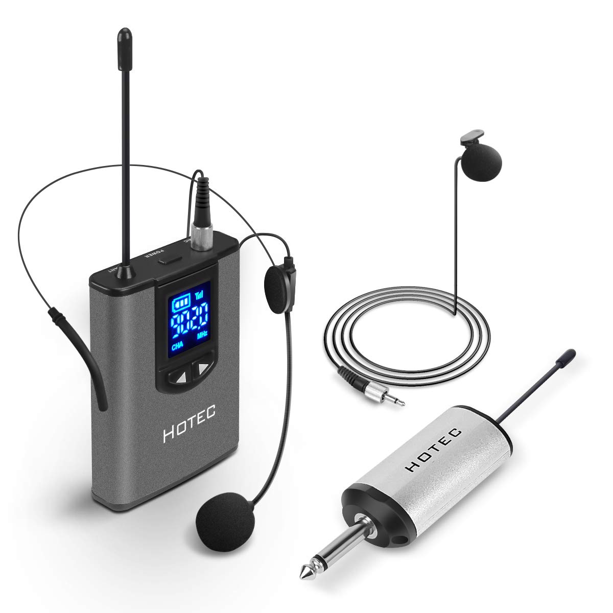 Hotec UHF Wireless Headset Microphone/Lavalier Lapel Mic