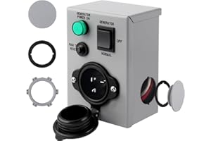 OPL5 20 Amp Generator Transfer Switch with Circuit Breaker, 125V, NEMA 5-20P Inlet Box Pre-Wired Manual Generator Transfer Sw