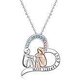 AOBOCO Gifts for Sister 2 3 Sisters Necklace for Women Sterling Silver Sisters Pendant Jewelry Birthday Christmas Gifts for Friend Female Friendship Lasts Forever