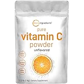 Micro Ingredients Pure Vitamin C Powder, 2.2lbs (1kg) | Unflavored Ascorbic Acid Supplements | Vitamins for Women & Men | Non-GMO, Gluten Free
