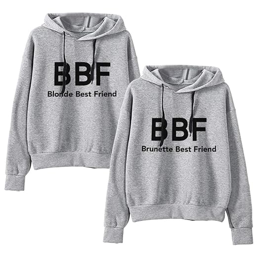 Best Friends Hoodies für 2 Mädchen Sister Pullover mit Kapuze Freunde Sweatshirts Pullis Teenager Rundhals-Pulli Mädchen Gesc