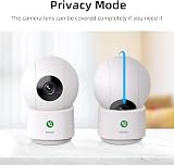 aosu 2K Indoor Cameras 2-Pack Plug-In WiFi Nanny Cam Night Vision 2-Way Audio view 5